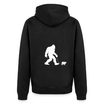 Bigfoot and French Bulldog Gassi - Unisex Premium Organic Zip Hoodie - black - Back - Nico (187cm)