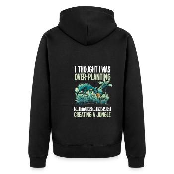 Funny Plants Garden Plant Jungle - Unisex Premium Organic Zip Hoodie - black - Back - Nico (187cm)