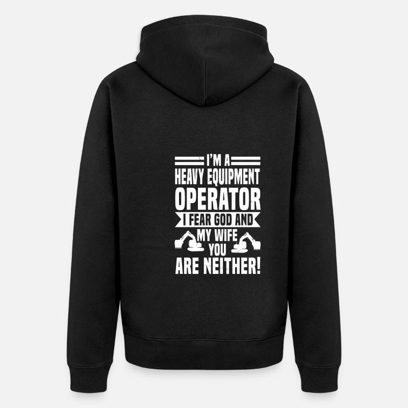Heavy machine operators - Unisex Premium Organic Zip Hoodie - black