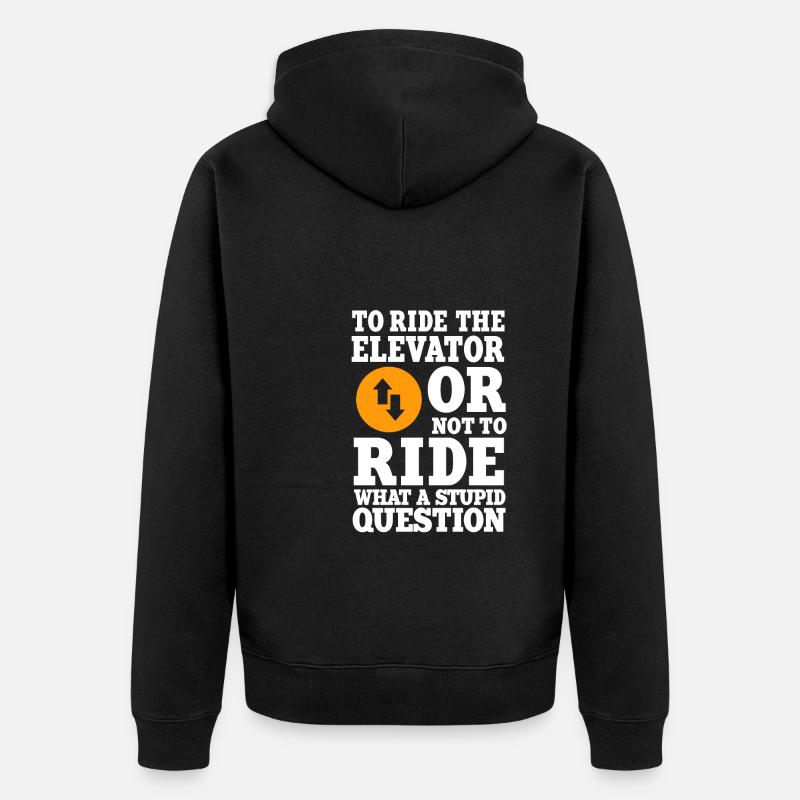 Humour drôle d’ascenseur - Veste à capuche bio Premium Unisexe - noir