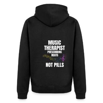 Les musicothérapeutes disent - Veste à capuche bio Premium Unisexe - noir - Dos - Nico (187cm)
