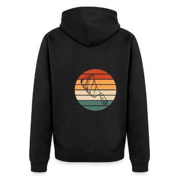 Retro Cleaver Knife Butcher Knife - Unisex Premium Organic Zip Hoodie - black - Back - Nico (187cm)