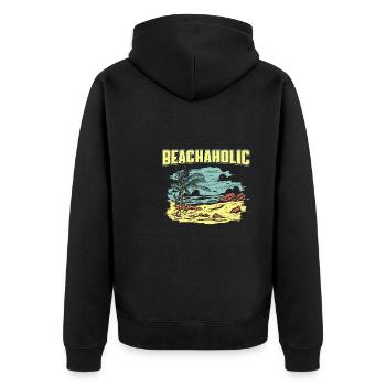 Vacances d’été et de Palm Beach amusantes - Veste à capuche bio Premium Unisexe - noir - Dos - Nico (187cm)