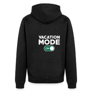 Fun vacation mode turned on - Unisex Premium Organic Zip Hoodie - black - Back - Nico (187cm)