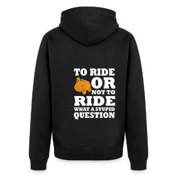 Funny ride-on mower gardener lawn mowing - Unisex Premium Organic Zip Hoodie - black - Back - Nico (187cm)