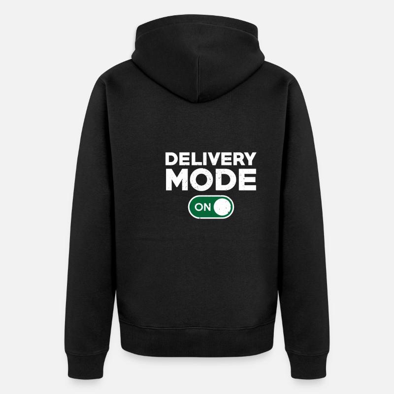 Conception amusante du chauffeur-livreur - Veste à capuche bio Premium Unisexe - noir