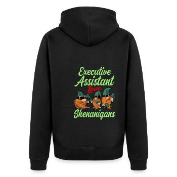 Adjointe exécutive de la Saint-Patrick - Veste à capuche bio Premium Unisexe - noir - Dos - Nico (187cm)