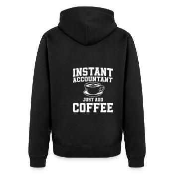 Instant Accountant Il suffit d’ajouter du café - Veste à capuche bio Premium Unisexe - noir - Dos - Nico (187cm)