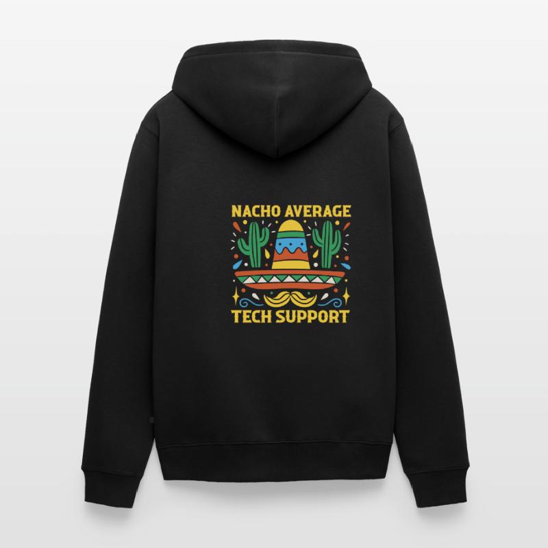 Nacho Durchschnittlicher Technischer Support Unisex Premium Bio Zip Hoodie