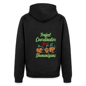 Coordonnatrice de projet Fête de la Saint-Patrick - Veste à capuche bio Premium Unisexe - noir - Dos - Nico (187cm)