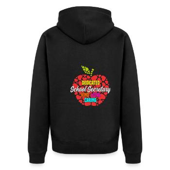 School Secretary Motivation Gift - Unisex Premium Organic Zip Hoodie - black - Back - Nico (187cm)