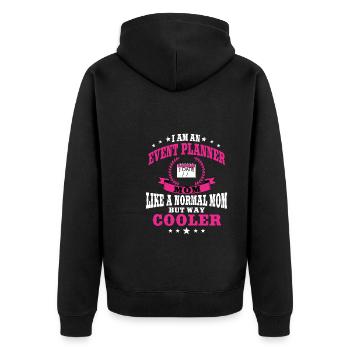 Lustige Eventplanerin Mama Outfit Mutter - Unisex Premium Bio Zip Hoodie - Schwarz - Hinten - Nico (187cm)