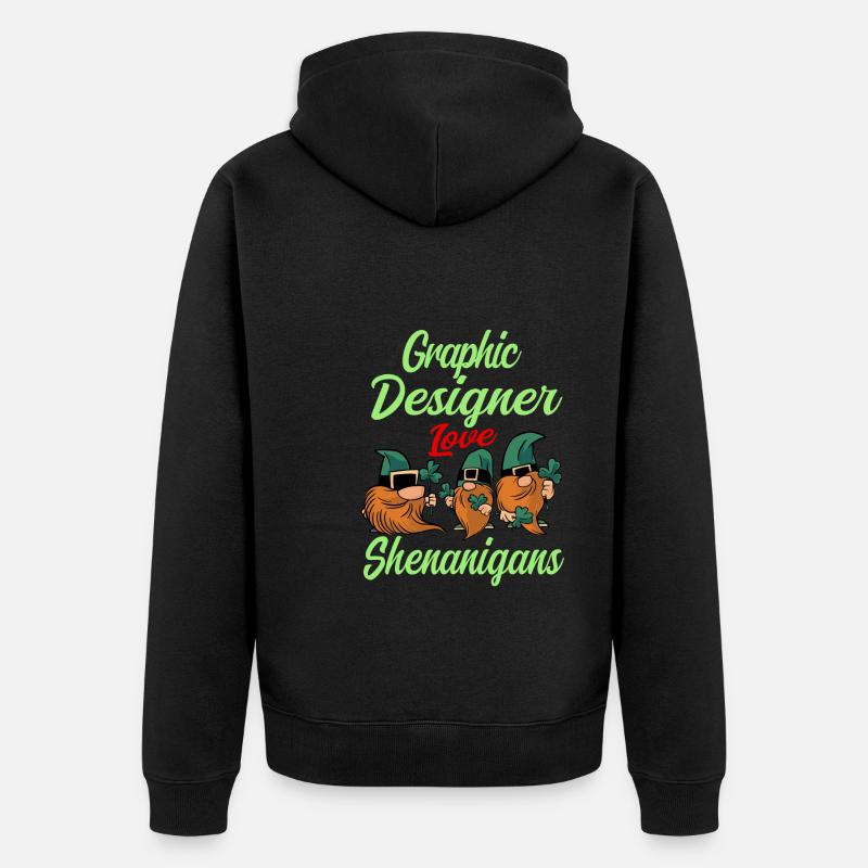 Graphiste Saint-Patrick - Veste à capuche bio Premium Unisexe - noir