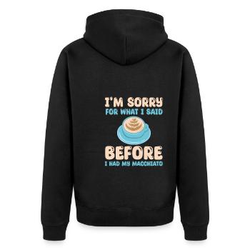 Café italien Macchiato Design - Veste à capuche bio Premium Unisexe - noir - Dos - Nico (187cm)