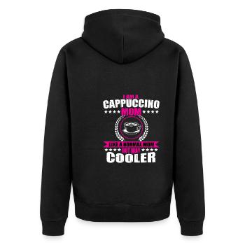 Cappuccino Mama Design - Veste à capuche bio Premium Unisexe - noir - Dos - Nico (187cm)