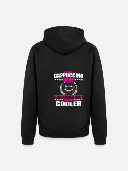 Cappuccino Mama Design - Unisex Premium Organic Zip Hoodie - black
