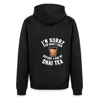 Cadeau de thé Chai - Veste à capuche bio Premium Unisexe - noir - Dos - Nico (187cm)