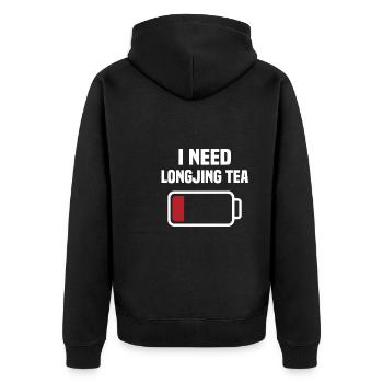 Thé Longjing - Veste à capuche bio Premium Unisexe - noir - Dos - Nico (187cm)