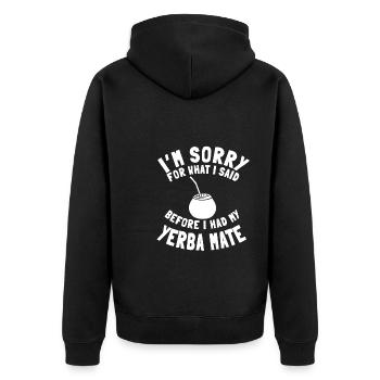 Drôle d’amant yerba mate disant - Veste à capuche bio Premium Unisexe - noir - Dos - Nico (187cm)