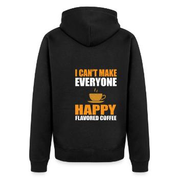 Aromatisierte Kaffeebekleidung Koffeinliebhaber - Unisex Premium Bio Zip Hoodie - Schwarz - Hinten - Nico (187cm)