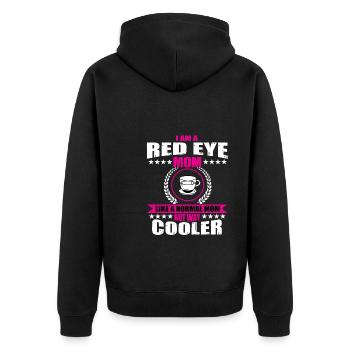 Red Eye Mama - Unisex Premium Organic Zip Hoodie - black - Back - Nico (187cm)