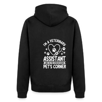 Veterinary assistant - Unisex Premium Organic Zip Hoodie - black - Back - Nico (187cm)