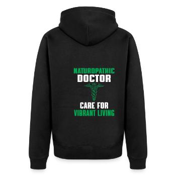 Great saying of naturopathic doctor - Unisex Premium Organic Zip Hoodie - black - Back - Nico (187cm)