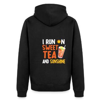 Sweet tea and sunshine - Unisex Premium Organic Zip Hoodie - black - Back - Nico (187cm)