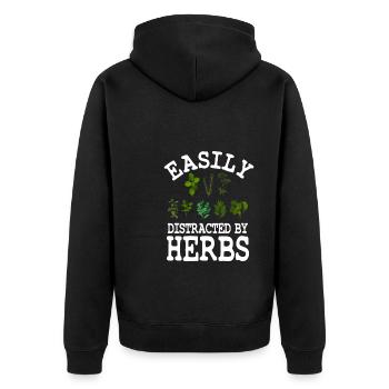 Lustiges Kräuterliebhaber Geschenk - Unisex Premium Bio Zip Hoodie - Schwarz - Hinten - Nico (187cm)