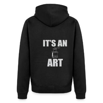 Manual Coffee Grinders Quote - Unisex Premium Organic Zip Hoodie - black - Back - Nico (187cm)