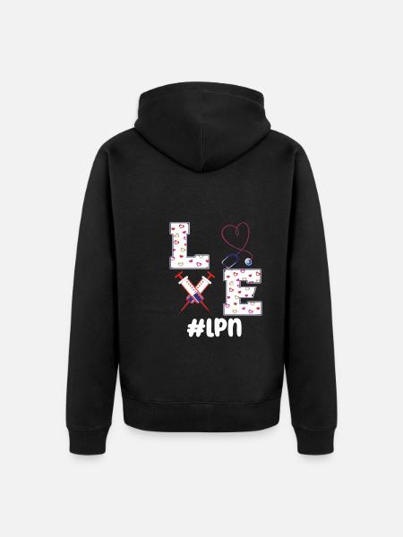 LPN Licensed Practical Nurse Practitioner - Unisex Premium Organic Zip Hoodie - black