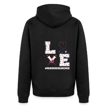 Infirmière scientifique Saint-Valentin - Veste à capuche bio Premium Unisexe - noir - Dos - Nico (187cm)