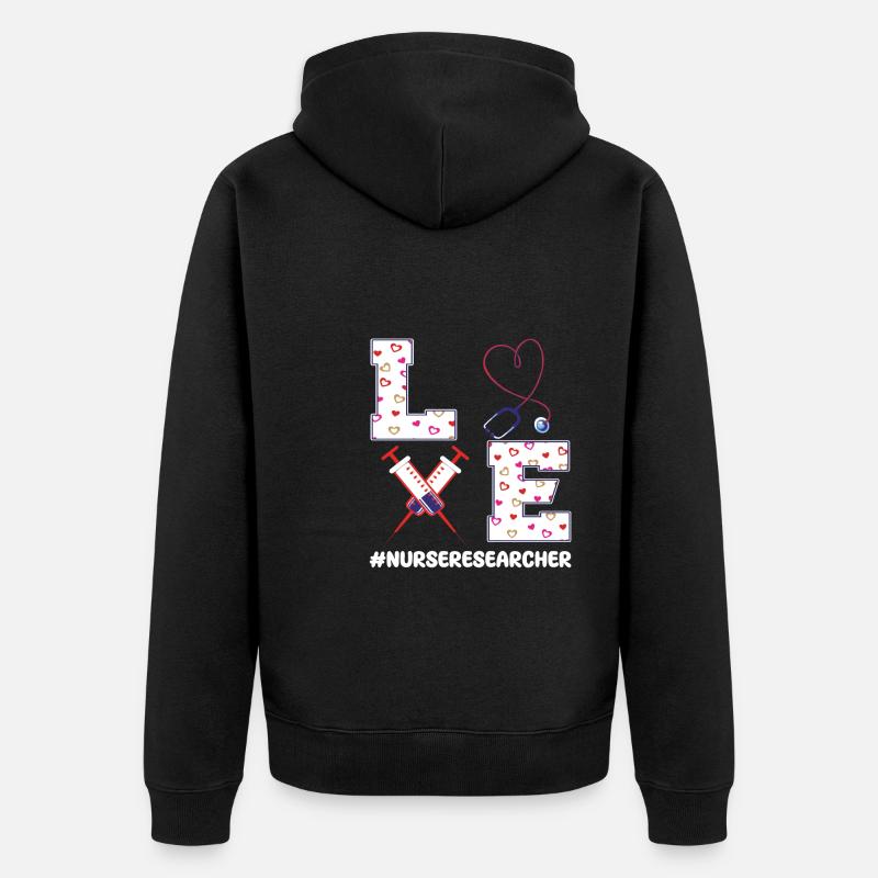 Infirmière scientifique Saint-Valentin - Veste à capuche bio Premium Unisexe - noir
