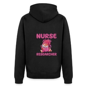 Pflegeforscherin - Unisex Premium Bio Zip Hoodie - Schwarz - Hinten - Nico (187cm)