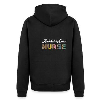 Ambulatoire Nurse Leopard Print - Veste à capuche bio Premium Unisexe - noir - Dos - Nico (187cm)