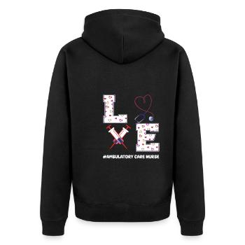 Ambulatory Nurse Valentine's Day - Unisex Premium Organic Zip Hoodie - black - Back - Nico (187cm)