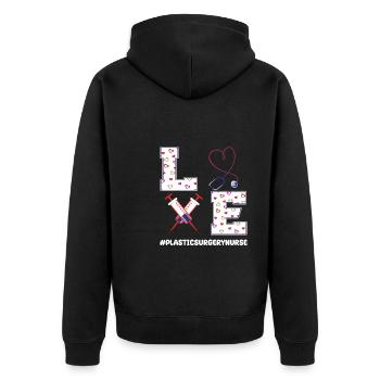 Infirmière en chirurgie plastique - Veste à capuche bio Premium Unisexe - noir - Dos - Nico (187cm)