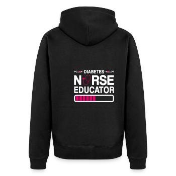 Infirmière instructrice en diabète - Veste à capuche bio Premium Unisexe - noir - Dos - Nico (187cm)