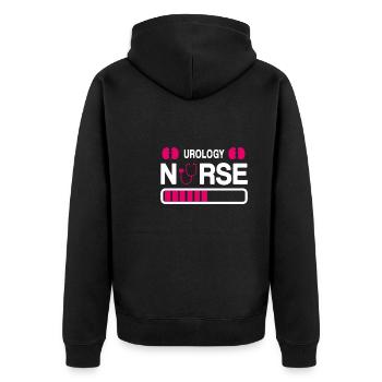 Funny Urology Nurse Nephrology - Unisex Premium Organic Zip Hoodie - black - Back - Nico (187cm)