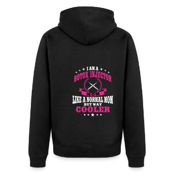 Ästhetikschwester Mama Botox - Unisex Premium Bio Zip Hoodie - Schwarz - Hinten - Nico (187cm)