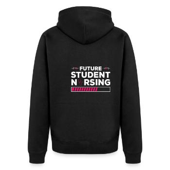 Futur étudiant en école d’infirmières - Veste à capuche bio Premium Unisexe - noir - Dos - Nico (187cm)