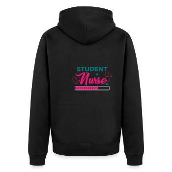 Drôle d’étudiante infirmière portant - Veste à capuche bio Premium Unisexe - noir - Dos - Nico (187cm)