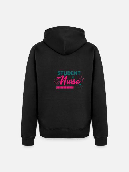 Funny student nurse wearing - Unisex Premium Organic Zip Hoodie - black