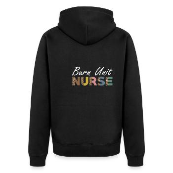 Infirmière spécialisée dans les grands brûlés - Veste à capuche bio Premium Unisexe - noir - Dos - Nico (187cm)