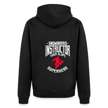 Funny Ski Instructor Saying Shirt - Unisex Premium Organic Zip Hoodie - black - Back - Nico (187cm)