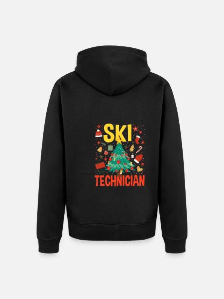 Ski Technician Christmas Tree Costume - Unisex Premium Organic Zip Hoodie - black