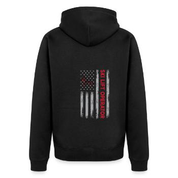 USA Flag Ski Lift Operator America - Veste à capuche bio Premium Unisexe - noir - Dos - Nico (187cm)