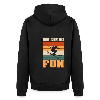 Skiing is snow is a lot of fun - Unisex Premium Organic Zip Hoodie - black - Back - Nico (187cm)