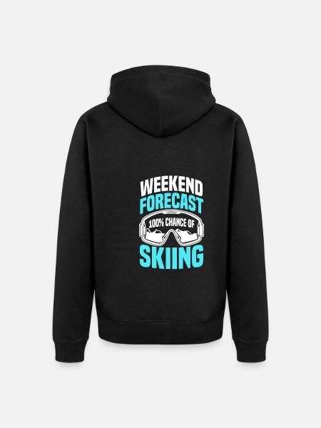 Vorhersage Für Das Skiwochenende - Unisex Premium Bio Zip Hoodie - Schwarz