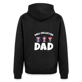 Puppensammler Papa Puppen Sammeln - Unisex Premium Bio Zip Hoodie - Schwarz - Hinten - Nico (187cm)